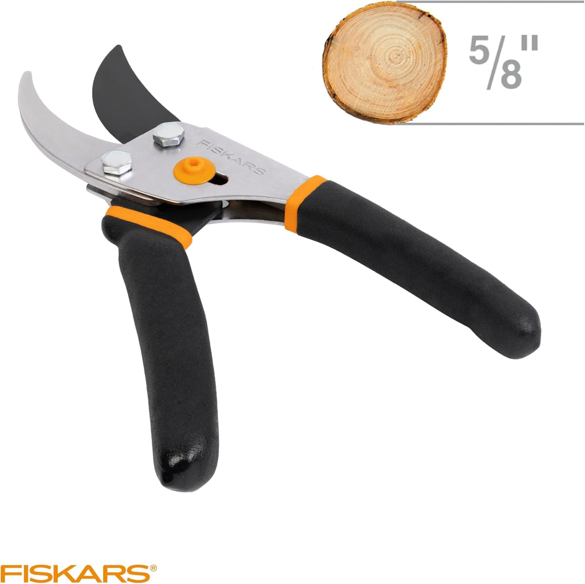 Fiskars Bypass Pruning Shears, 5/8-Inch Cut Capacity Garden Clippers, Gardening Scissors with