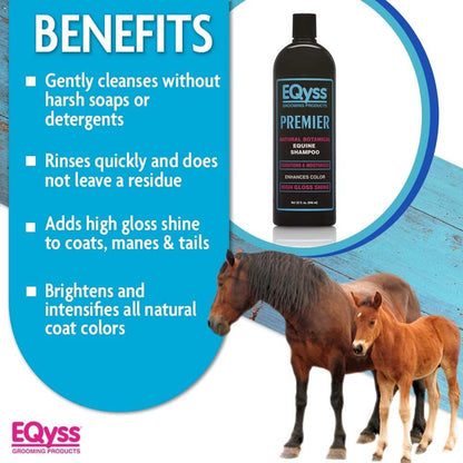 EQyss Premier Equine Horse Shampoo - Conditions and Moisturizes Coat, Enhances Color, Promotes
