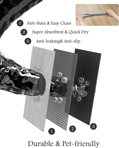 Pet Feeding Mat-Absorbent Dog Mat for Food and Water Bowl-No Stains Quick Dry Water Dispenser