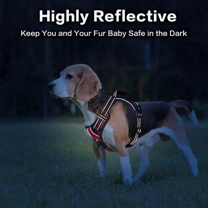 PoyPet No Pull Dog Harness, No Choke Front Clip Reflective Dog Vest with Soft Padded Vertical