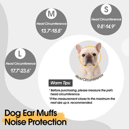 Dog Calming Hoodie, Dog Ear Muffs Noise Protection & Anxiety Relief, No Shake Ear Wraps for Dogs