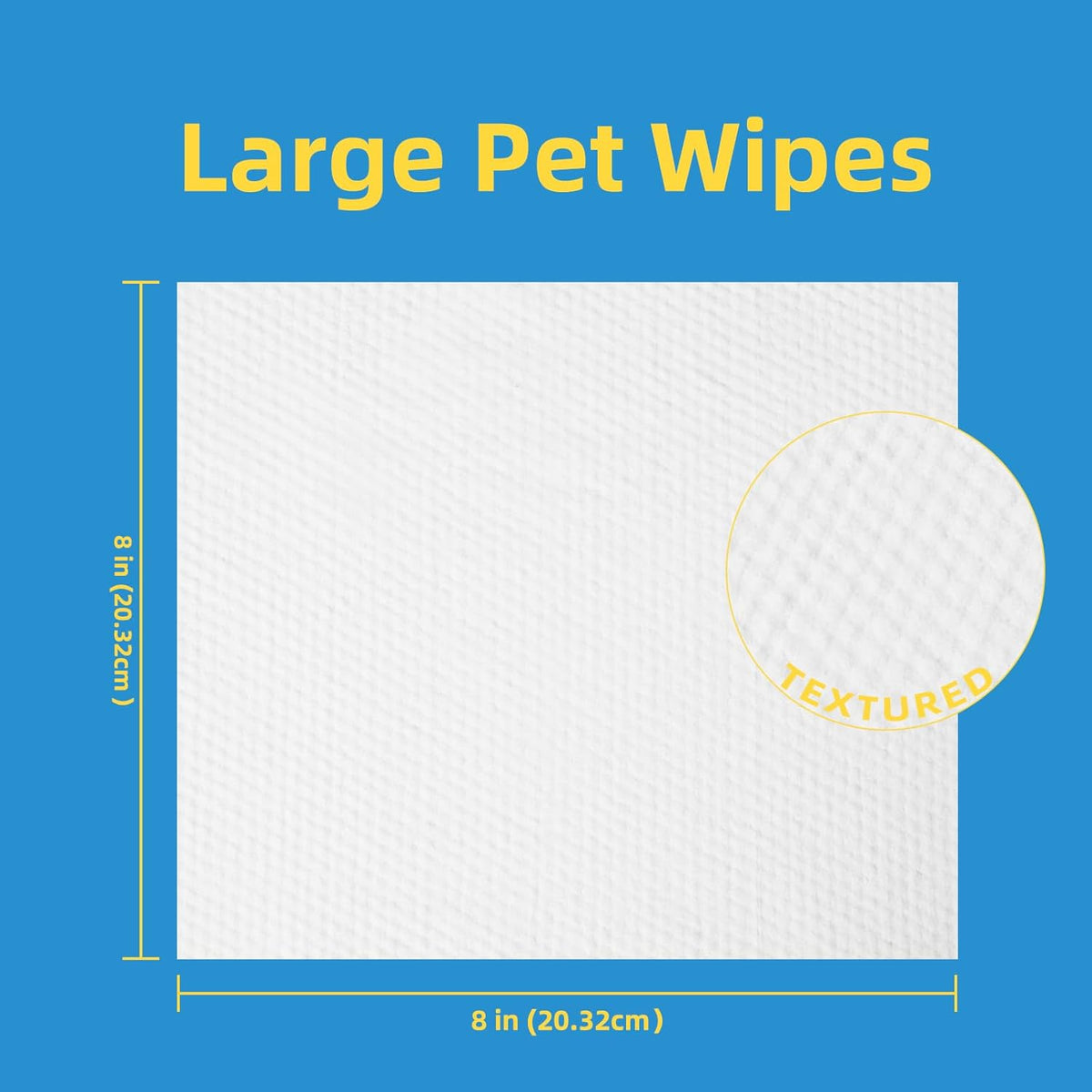 Pet Grooming Wipes for Dogs & Cats, 400 Count, 8"x8" Ultra Thick & Soft, Unscented, Hypoallergenic