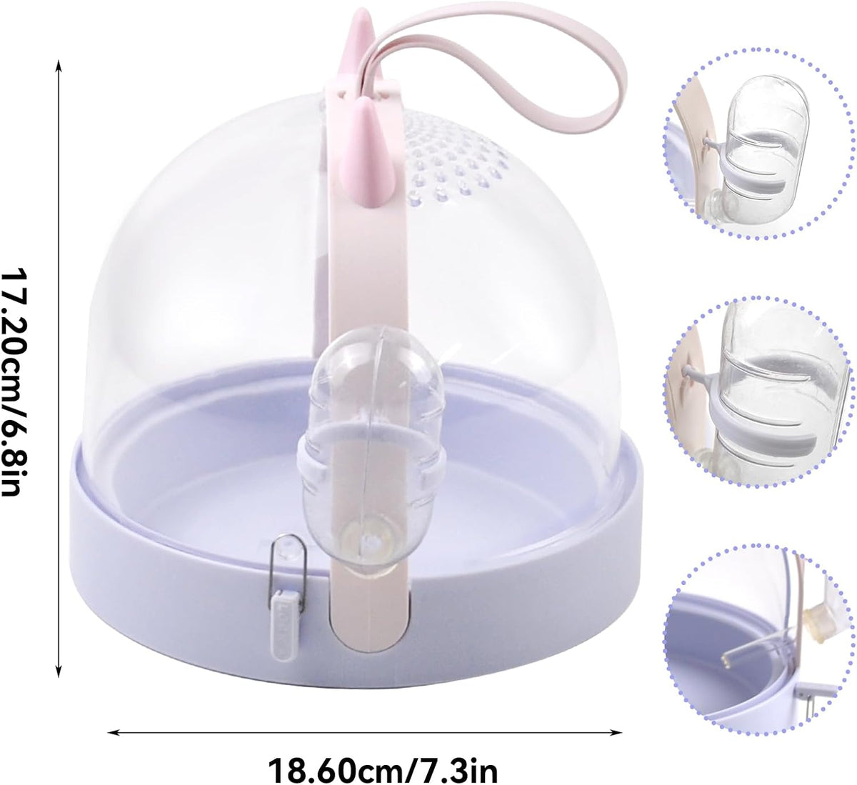 Portable Hamster Cage with Water Bottle,Hamster Carrier Cage High Permeability Travel Carry Cage