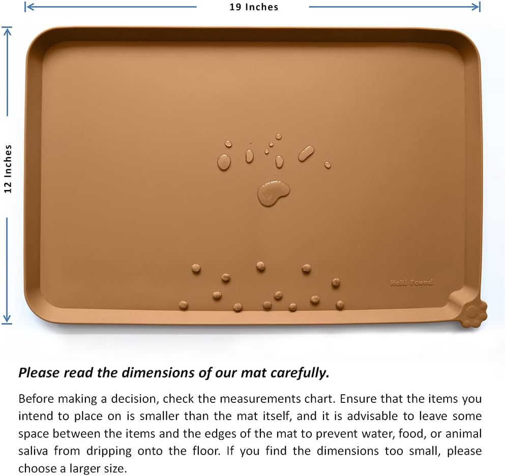 Hoki Found Silicone Pet Food Mats Tray - High-Lips Pet Dog Cat Bowl Mats - Dog Pet Cat Feeding Mat