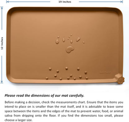 Hoki Found Silicone Pet Food Mats Tray - High-Lips Pet Dog Cat Bowl Mats - Dog Pet Cat Feeding Mat
