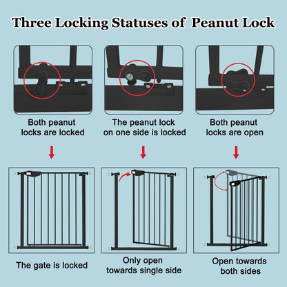 WAOWAO Triple Lock 68.11-75.98" Baby Gate Extra Wide Pressure Mounted Walk Through Swing Auto Close