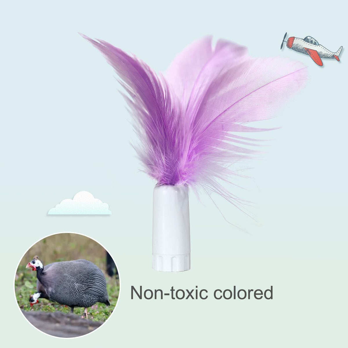 ORSDA 12Pcs Interchangeable Attachments Cat Feather Toys Replaceable Feathers and Fluffy Toy