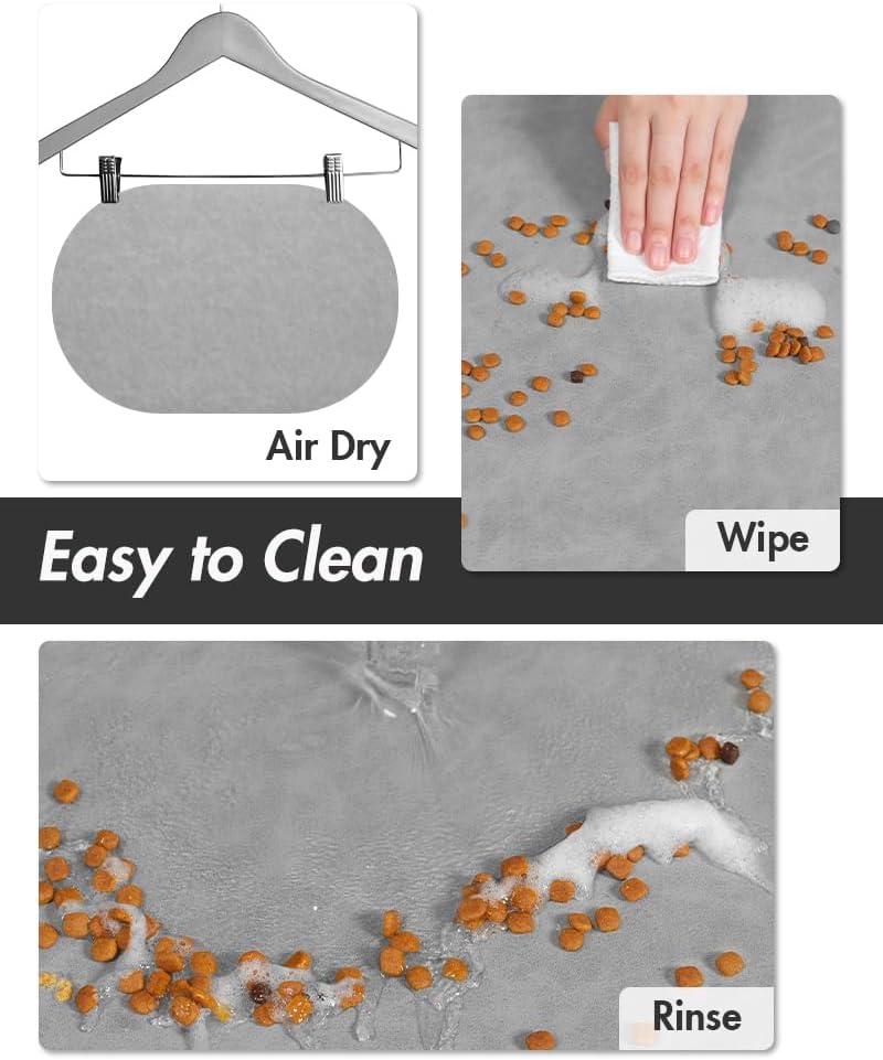 Absorbent Dog Food Mat-Cat Dog Mat for Food and Water Bowl, Quick Dry Pet Food Mat, No Stains Dog