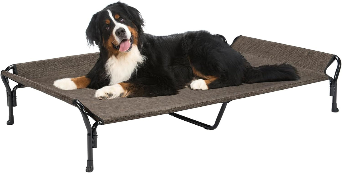 Veehoo Cooling Elevated Dog Bed, Guardrail Raised Pet Cot, Indoor & Outdoor XXL Pet Bed with
