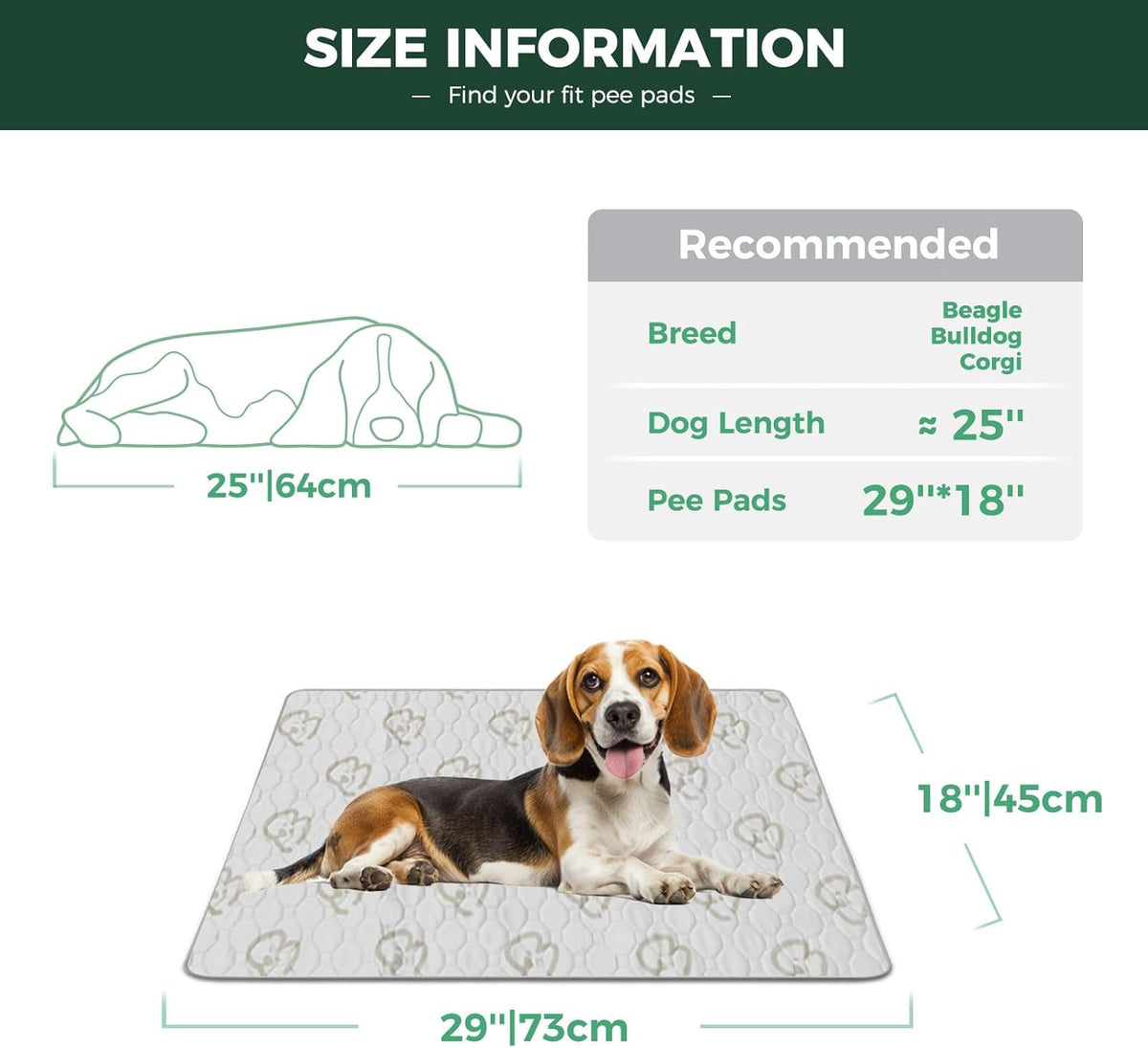 FXW Washable Pee Pads for Dogs, Puppy Pads with Super Absorbent, Specifically Designed for Potty