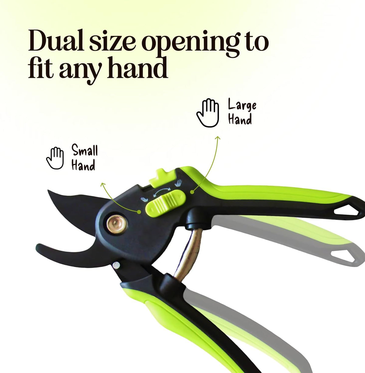 Ultra Sharp Pruning Shears Hedge Clipper – Cuts 3X Easier, Dual-Size Opening, Weak Hand Arthritis