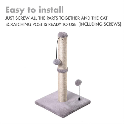 MECOOL Cat Scratching Post Premium Basics Kitten Scratcher Sisal Scratch Posts with Hanging Ball