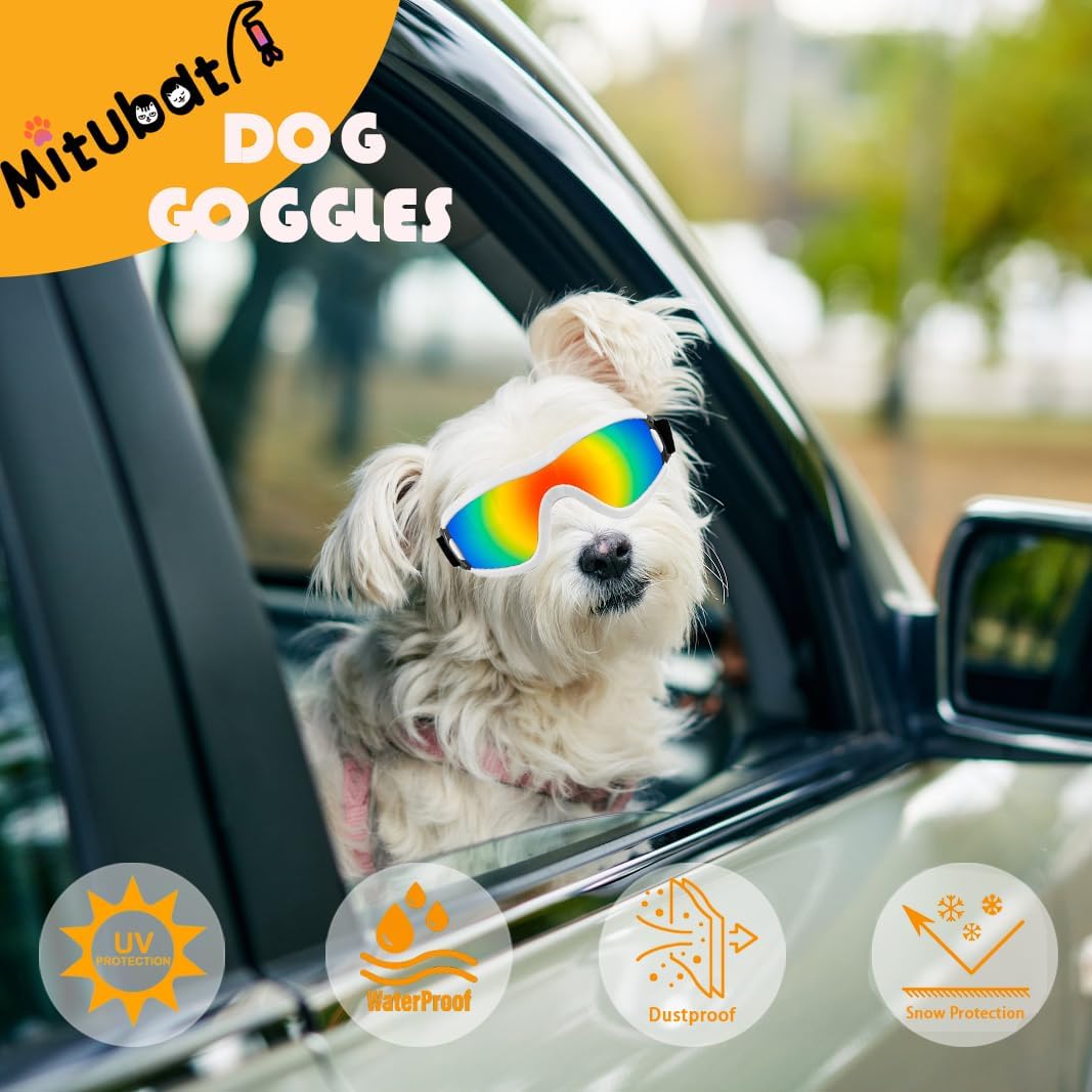 Dog Goggles Small Breed Dog Sunglasses with Adjustable for UV Protection Eyewear Doggy Doggie Puppy