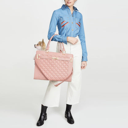 Fashion Pet Carrier Dog Cat Carrier Purse Soft-Sided Leather Handbag Pet Tote Bag for Small Dogs