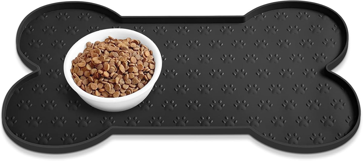 Dog Food Mat Anti-Slip Silicone Dog Bowl Mat Thicker Pet Placemat Waterproof Cat Feeder Pad with