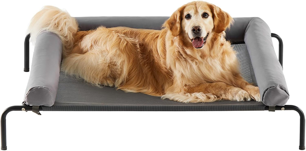 RRPETHOME Large Elevated Cooling Dog Bed, Raised Dog Cot Beds for Large Dogs, Elevated Outdoor Pet