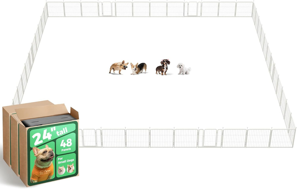 FXW Rollick Unleashed Dog Playpen for Indoor, Yard, RV Camping, 24 inch 48 Panels for Small and