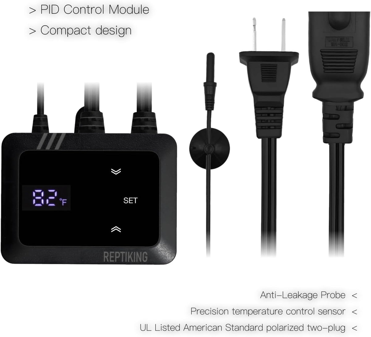 Reptile Dimming Thermostat, Heat Lamp Temperature Controller, Reptile Terrarium PID Digital