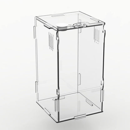 BETAZOOER Acrylic Mini Reptile Tank Habitat Transparent Terrariums with Locking Latch Suitable for