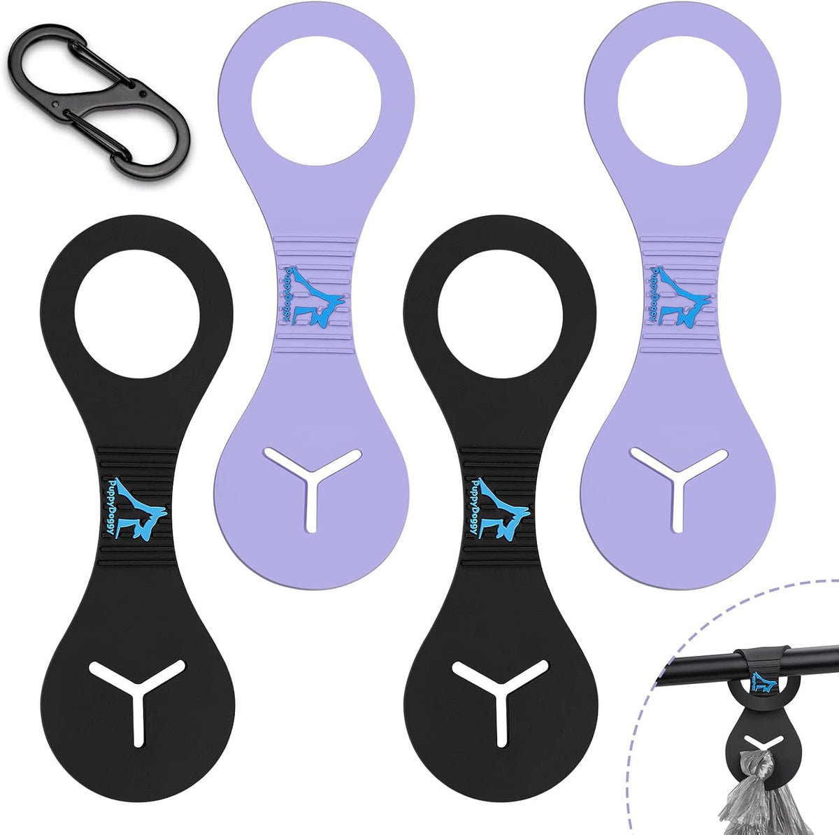 PuppyDoggy Dog Poop Bag Holder for Leash Waste Bag Carrier Dog Poop Bag Dispenser for Walking