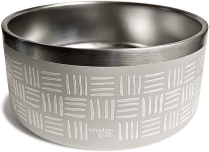 CROXTON & CO. Stainless Steel Pet Bowl for Dogs & Cats | Insulated Food Bowls for Dog Cat | No Tip