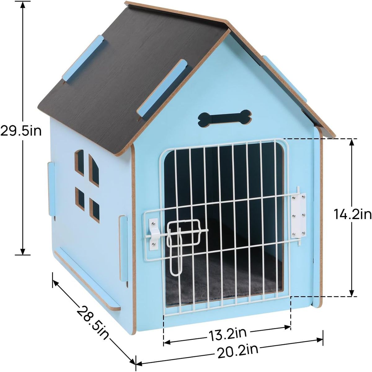 Dog House Indoor for Small Dogs or Cats, Cozy Wooden Design, Small Indoor Bed House, with Air Vents