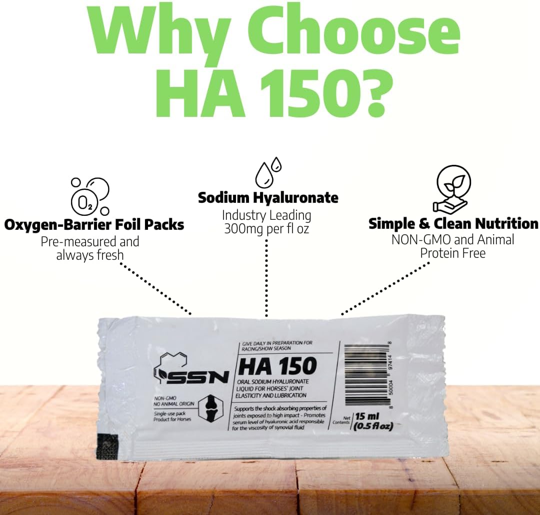 SSN HA 150 - 4 In 1 Horse Supplement - 60 Servings - Equine Joint, Gastric, Ligament/Tendon, Lung