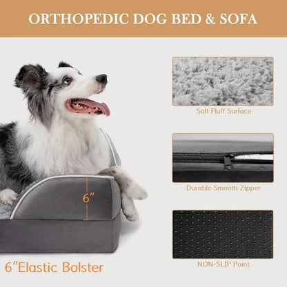 Comfort Expression XXL Orthopedic Dog Bed for Extra Large Dogs, Waterproof Orthopedic Foam Dog
