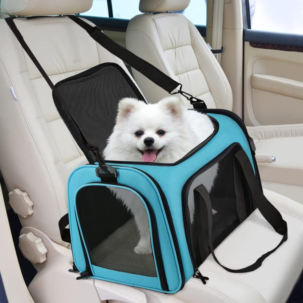 Pet Carrier for Small Medium Cats Puppies up to 15 Lbs, Airline Approved Small Dog Travel Puppy