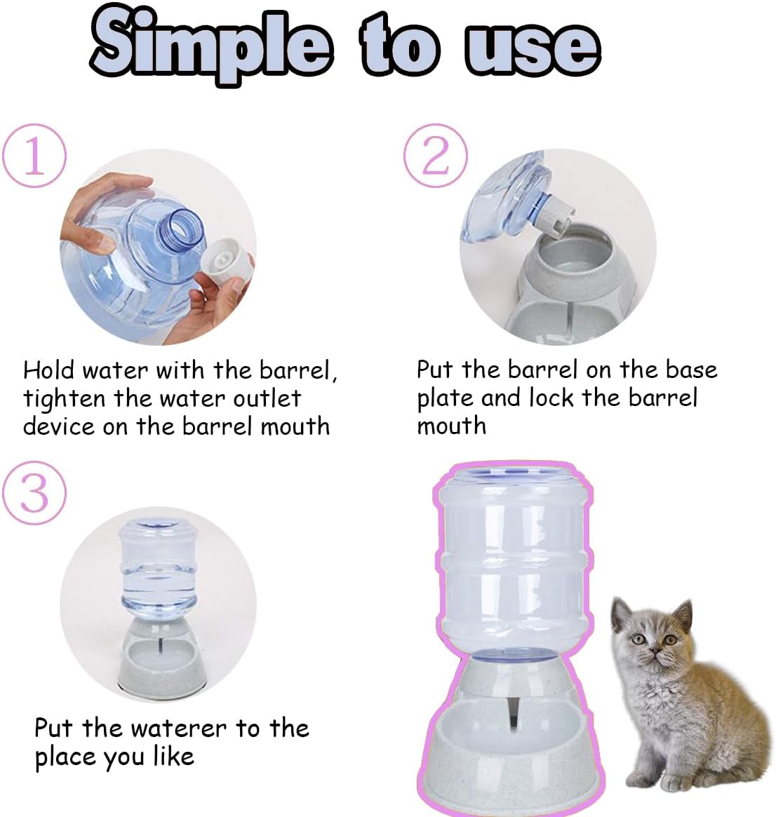 Dog Water Bowl Dispenser,3 Gallon/ 11L Pet Water Dispenser Station for Large Dogs and Cats,Gravity