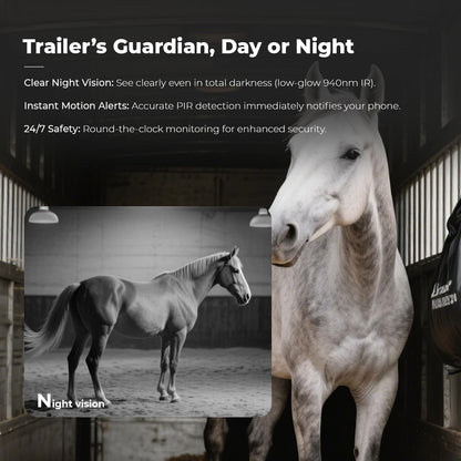 NomadEye Wireless Horse Trailer Camera – 4K Live Video & 2-Way Audio – WiFi Connect – Magnetic