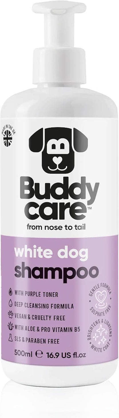 White Dog Shampoo by Buddycare (33.8oz) | Brightening and Whitening Shampoo for Dogs | Deep