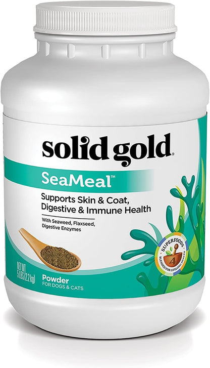 Solid Gold Cat & Dog Multivitamin Powder - Kelp Powder, Omega 3 & Vitamins for Dental, Digestive
