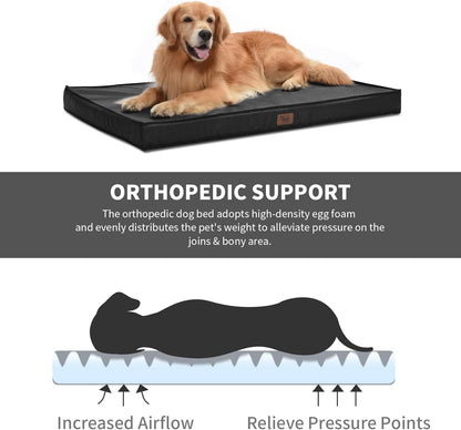 Outdoor Extra Large Dog Bed for Big Dogs, Waterproof Dog Bed for Large Dogs, Egg Crate Foam XL Pet