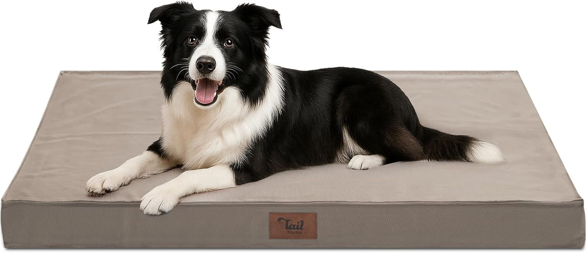 Outdoor Dog Bed for Medium Dogs, Waterproof Dog Crate Bed for Puppy Beds, Orthopedic Egg Crate Foam