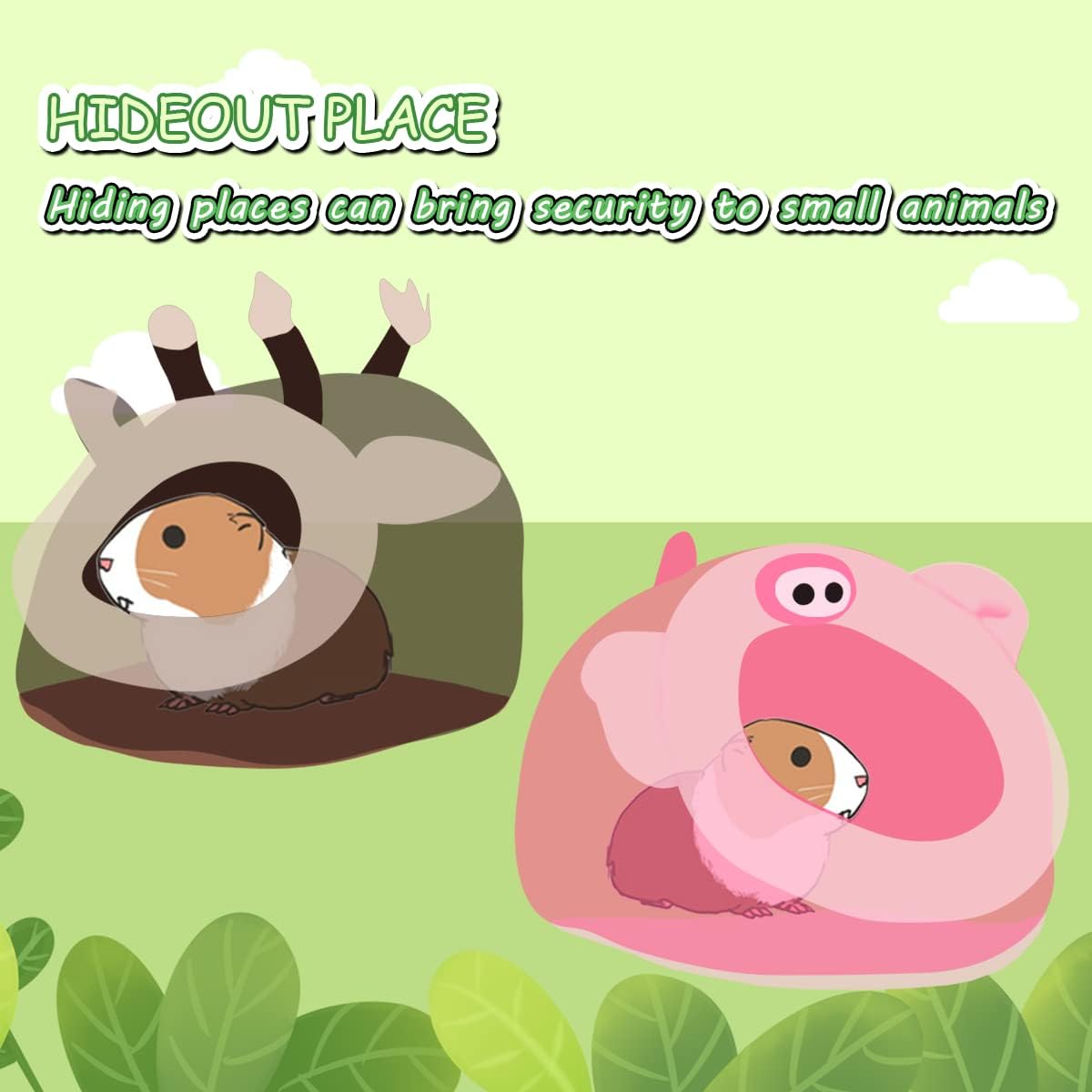 LEFTSTARER Guinea Pig Rat Bed and Hideout for Ferret Hedgehog Sleep and Hide, Hamster Small Pet