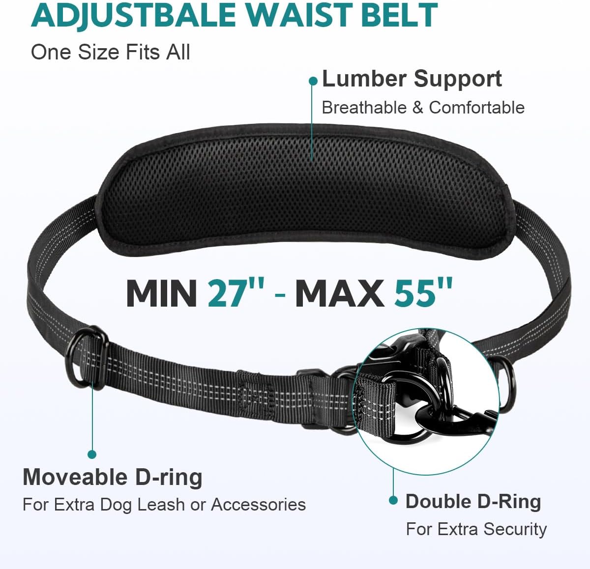 Hands Free Dog Leash with Pouch, Double Leash for Two Dogs, Retractable Dog Leashes with Double