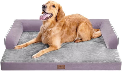 Orthopedic Large Dog Bed Washable, Orthopedic Dogs Bed with Removable Bolsters, Washable Dog Beds