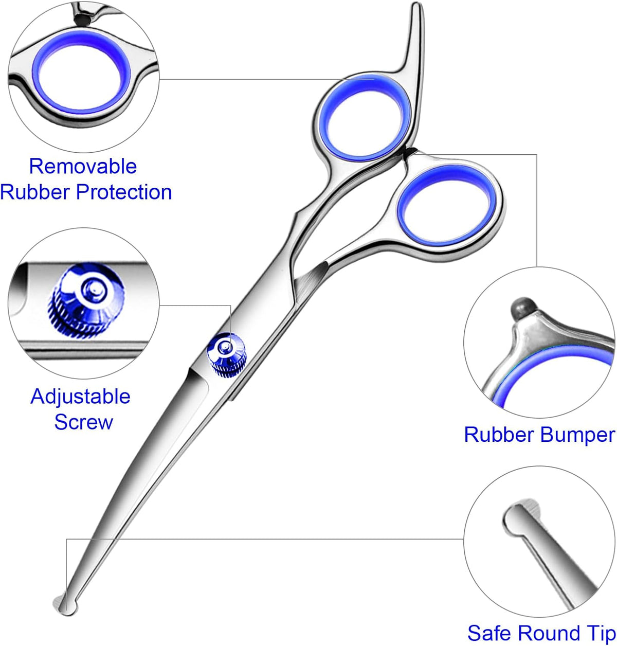 Professional Dog Grooming Scissors Kit, Titanium Coated Dog Scissors for Grooming, Grooming Shears