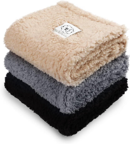1 Pack 3 Calming Blankets Fluffy Premium Fleece Pet Blanket Soft Sherpa Throw for Dog Puppy Cat