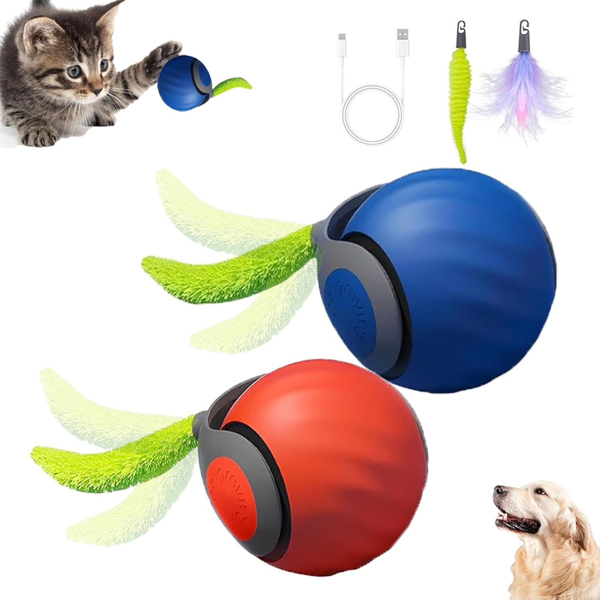 2Packs Speedy 2.0 Tail Cat Toys for Bored Indoor Adult Cats,2025 New Generation Interactive Cat