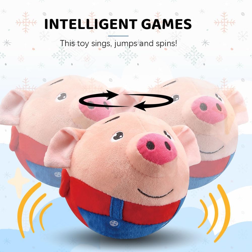 2025 Upgrade Active Moving Pet Plush Toy, Squeaky Dog Ball Toy Interactive Dog Toy for Boredom Pet