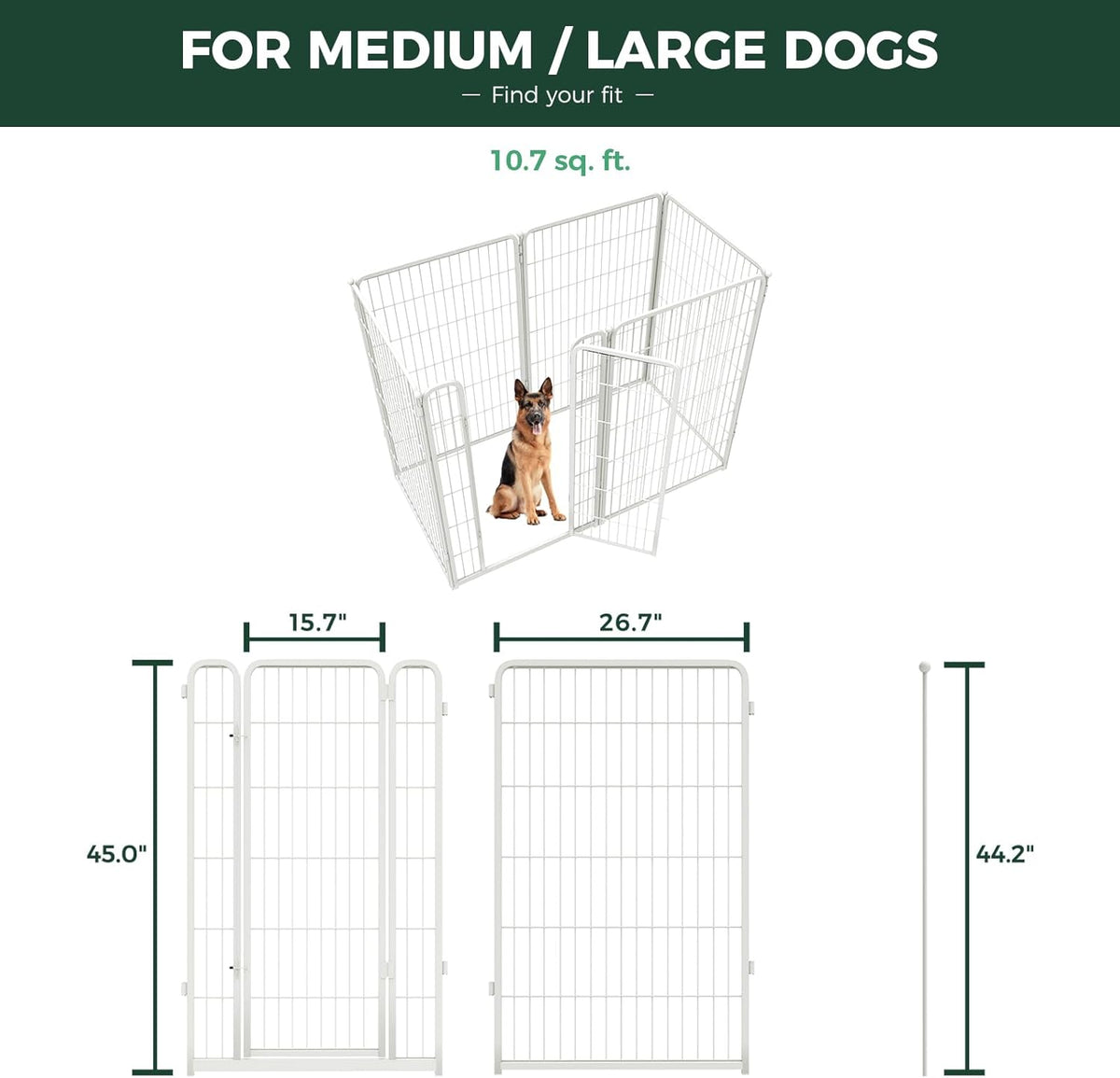 FXW Homeplus Unleashed Indoor Dog Playpen - Stress-Free and Safe Play, Heavy Duty 45 Inch 6 Wire