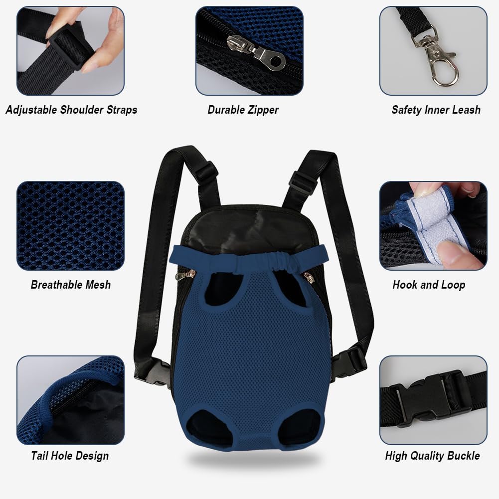 FEimaX Dog Carrier Backpack Pet Legs Out Front Cat Travel Bag, Adjustable Puppy Backpacks Carriers