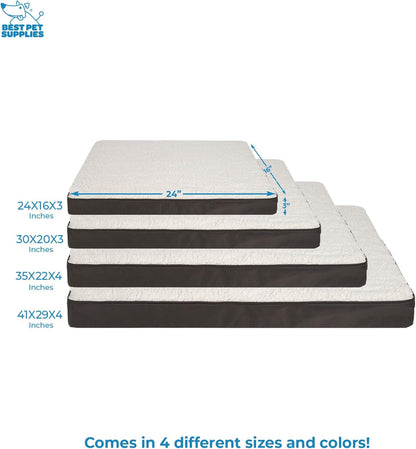 Best Pet Supplies Cute Dog Crate Mat Flat Bed with Waterproof Exterior, Thick Orthopedic Egg Foam
