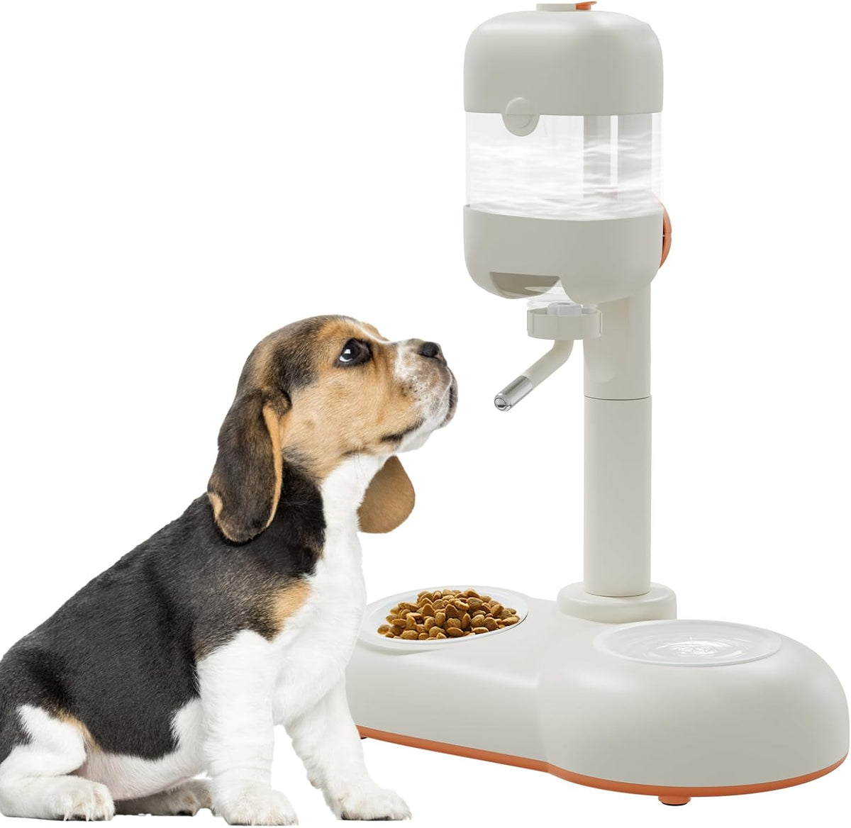 Pet Bowls with Weaning Bottles,3 in 1 Height Adjustable Water Dispenser for Dogs,15°Tilted Food