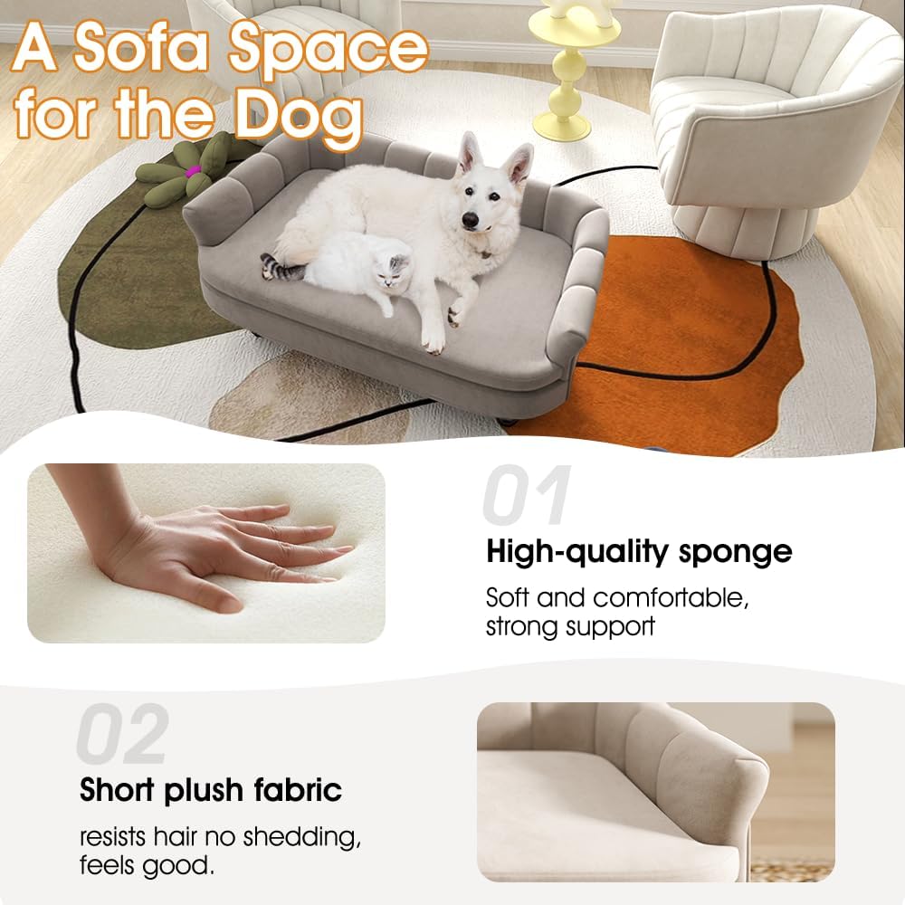 Dog Couch Sofa Bed, Comfortable Pet Sofa for Large and Medium Dogs, Soft Velvet Cushion, Durable