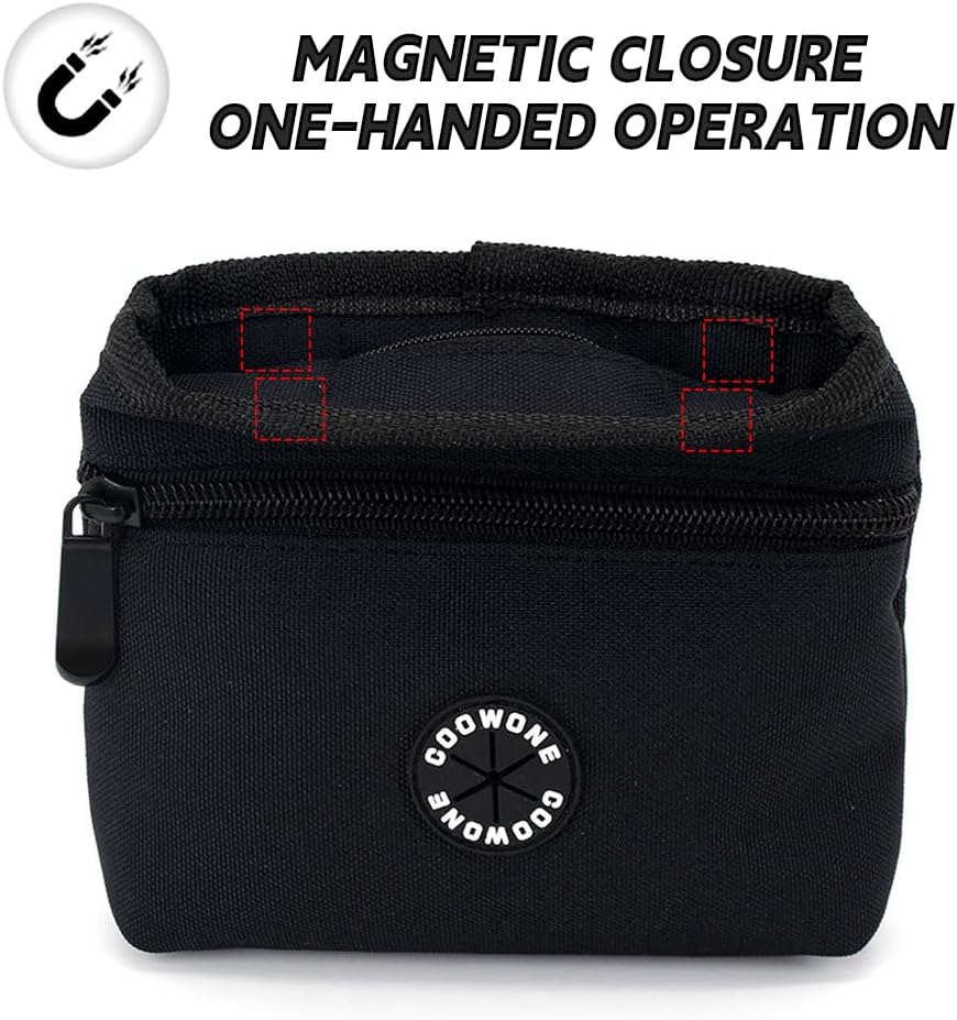 COOWONE Dog Treat Pouch with Pet Training Clicker, Detachable Dog Puppy Training Treat Bag, 900D