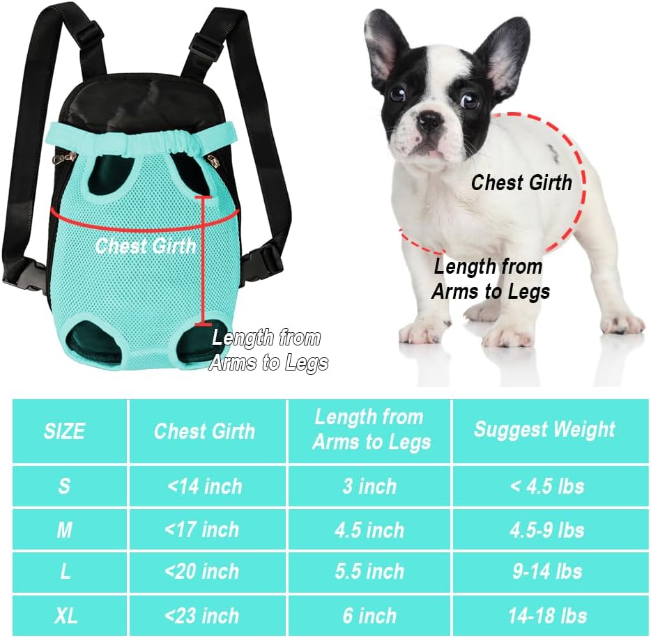 FEimaX Dog Carrier Backpack Pet Legs Out Front Cat Travel Bag, Adjustable Puppy Backpacks Carriers