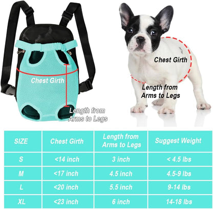 FEimaX Dog Carrier Backpack Pet Legs Out Front Cat Travel Bag, Adjustable Puppy Backpacks Carriers